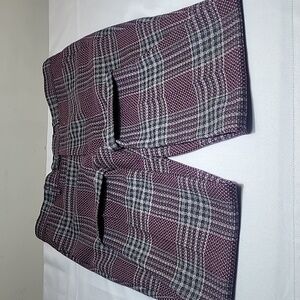 Jack & Jones burgundy and gray checked slim fit pants size 36